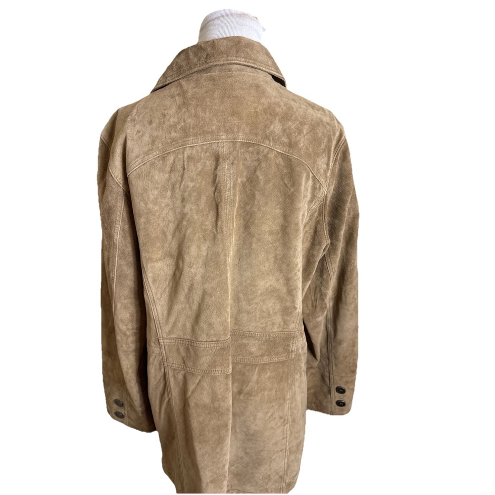 Bernardo Brown Suede Leather Coat Small - Picture 3 of 5